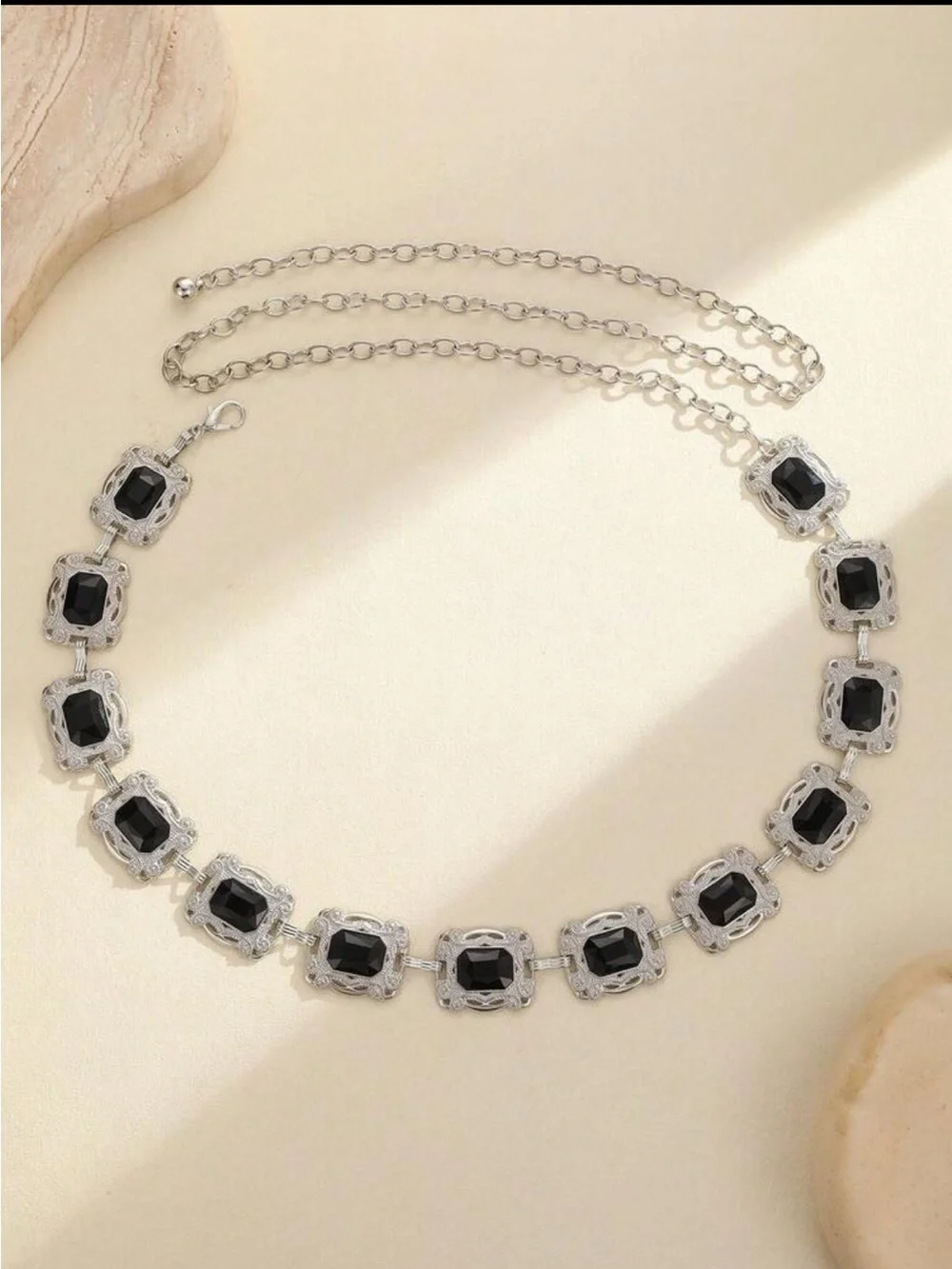 Vintage Black & Silver Chain Belt NEW 🏷️